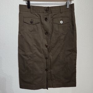 Talbots Button-Front Military Style Pencil Skirt Women's Size 8